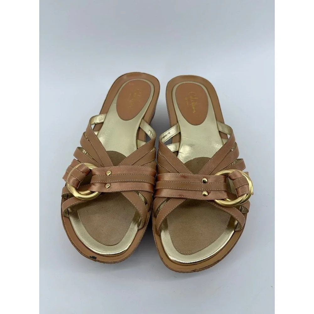 Cole‎ Haan NikeAir Tech Soles, Tan Leather Wedge, Women's Size 9.5